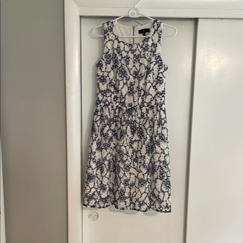 Blue and White Print Dress Size 6